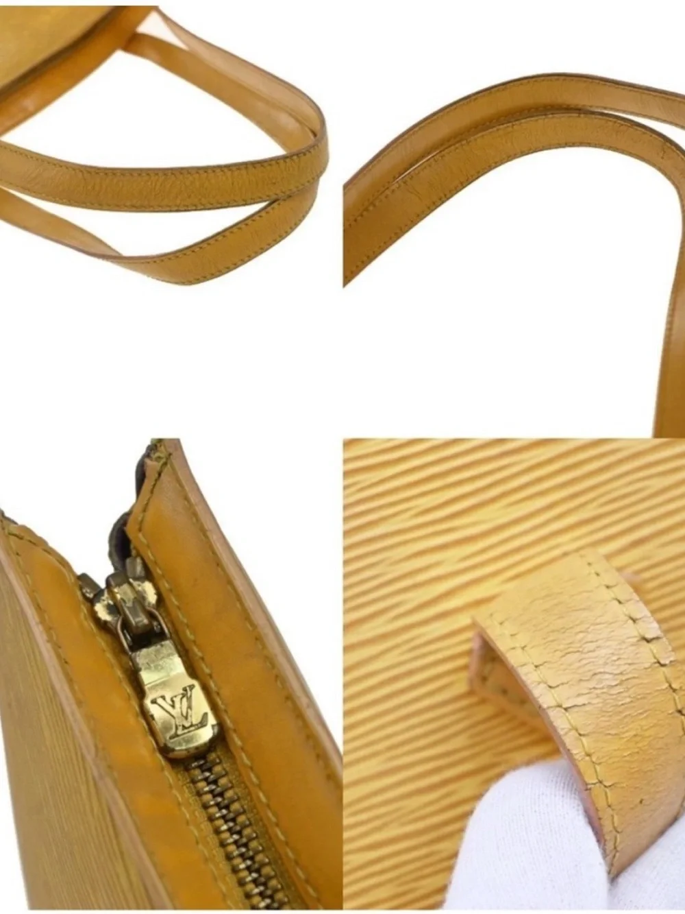 Louis Vuitton Yellow Epi Leather Shoulder Tote